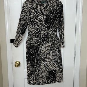 Lauren, Ralph Lauren, ruched side, long sleeve dress. Volup friendly